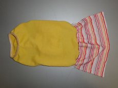 画像2: 黄色×ピンクボーダー（綿ニット）スカート付きトレーナー2号 (2)