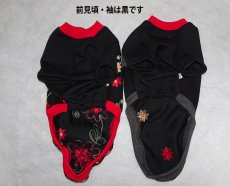 画像4: 花刺繍（ポンチニット）×黒（綿ポリニット）-Ｔシャツ３号 (4)