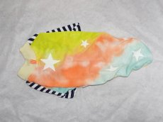画像2: 星カラフルグラデ×ボーダー袖（綿ニット）-Ｔシャツ4号 (2)
